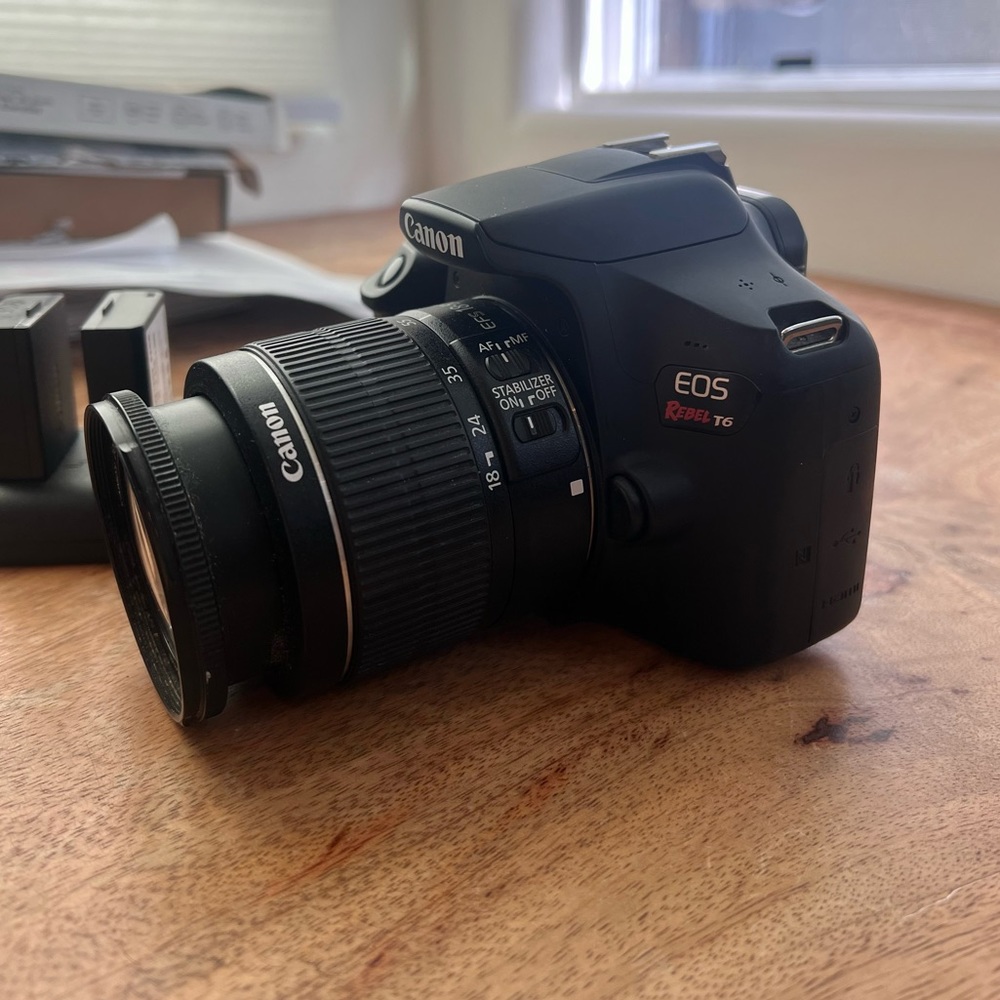 Canon Rebel T6 with 18-35mm lens